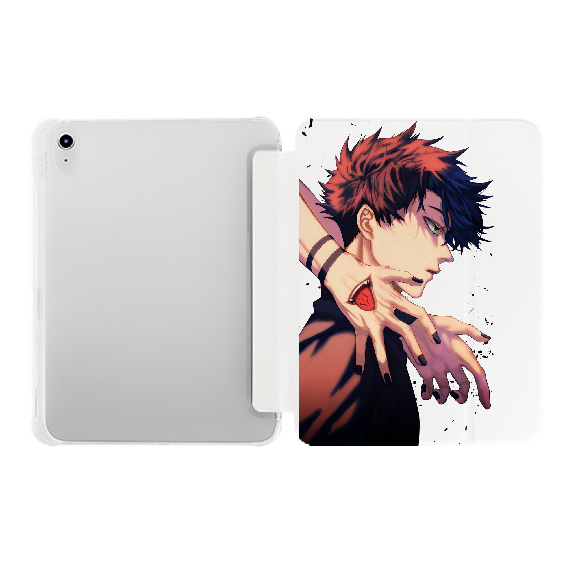 （画像用） 呪術廻戦 Jujutsu Kaisen IPad ケース ペン収納付き 三つ折りスタンド PUレザー×シリコン 対応機種9.5/10.5/10.9インチ